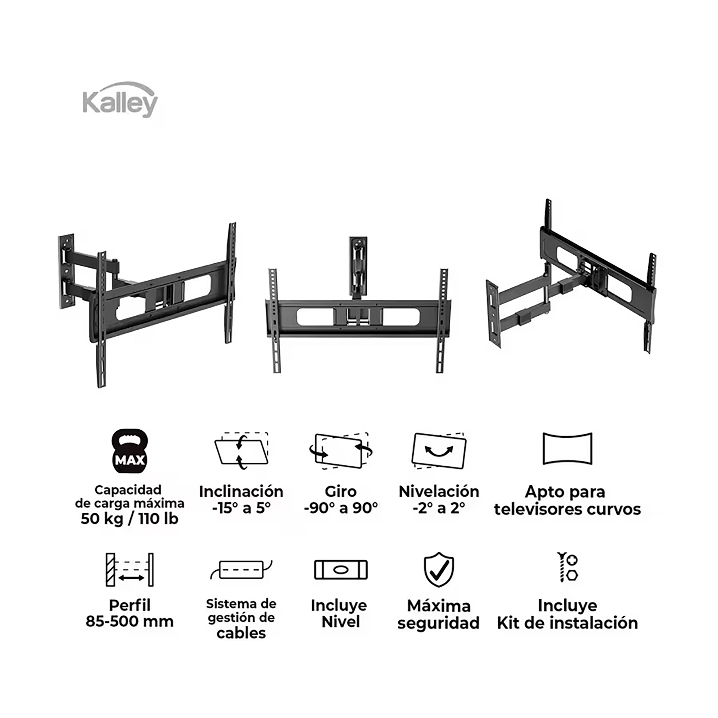 BASE TELEVISOR BRAZOFLEX 37" A 86" KALLE