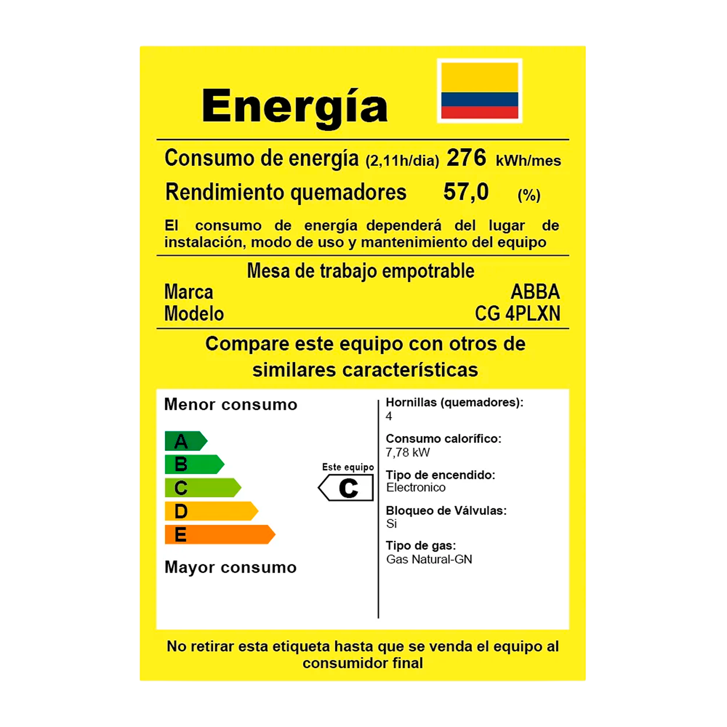 COCINA INOX 4PTS GAS EA PARRILLA HIERRO