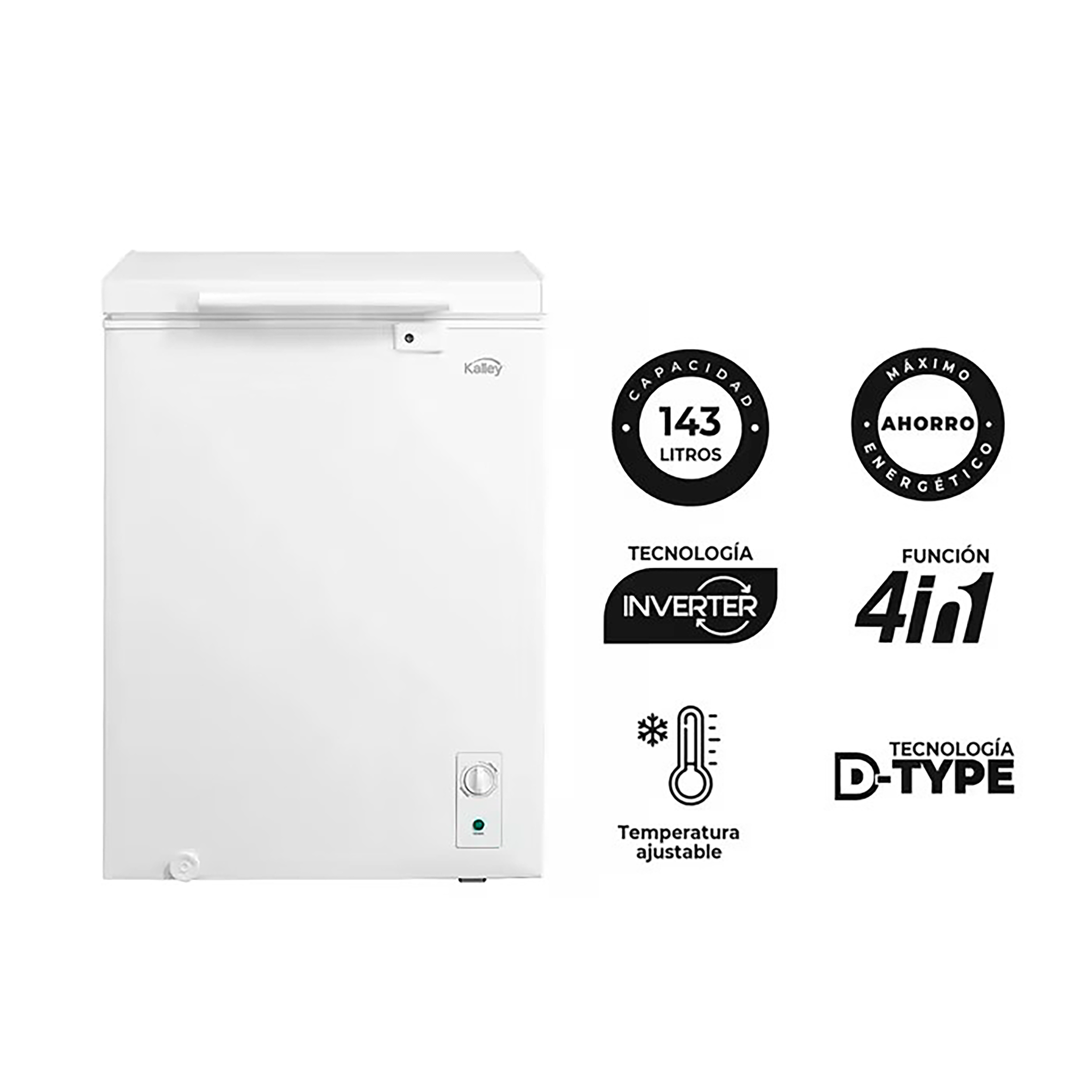 Congelador Horizontal KALLEY Dual 99 Litros INVERTER K-CH99LI Blanco
