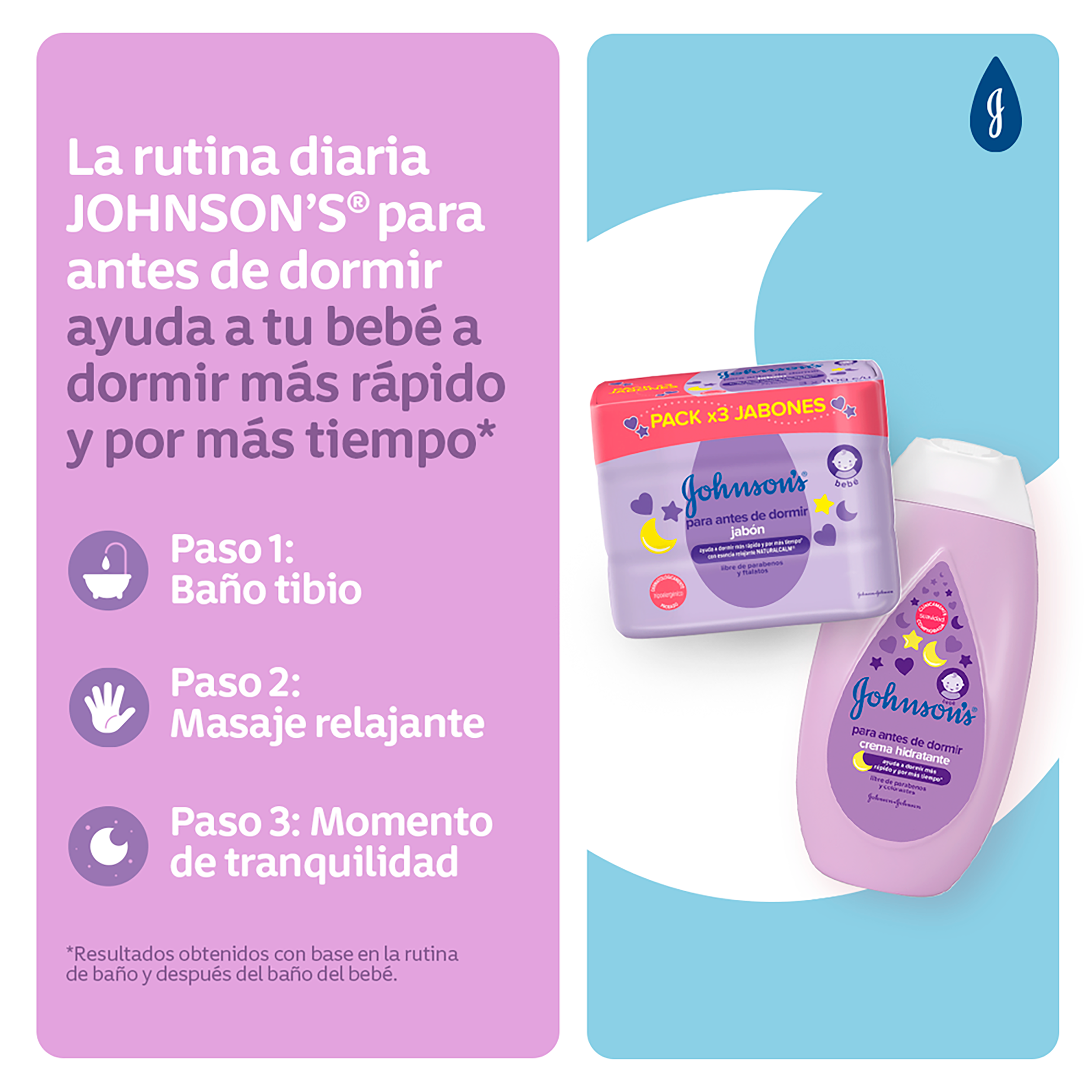 JABÒN EN BARRA JOHNSON'S® ANTES DE DORMIR X3
