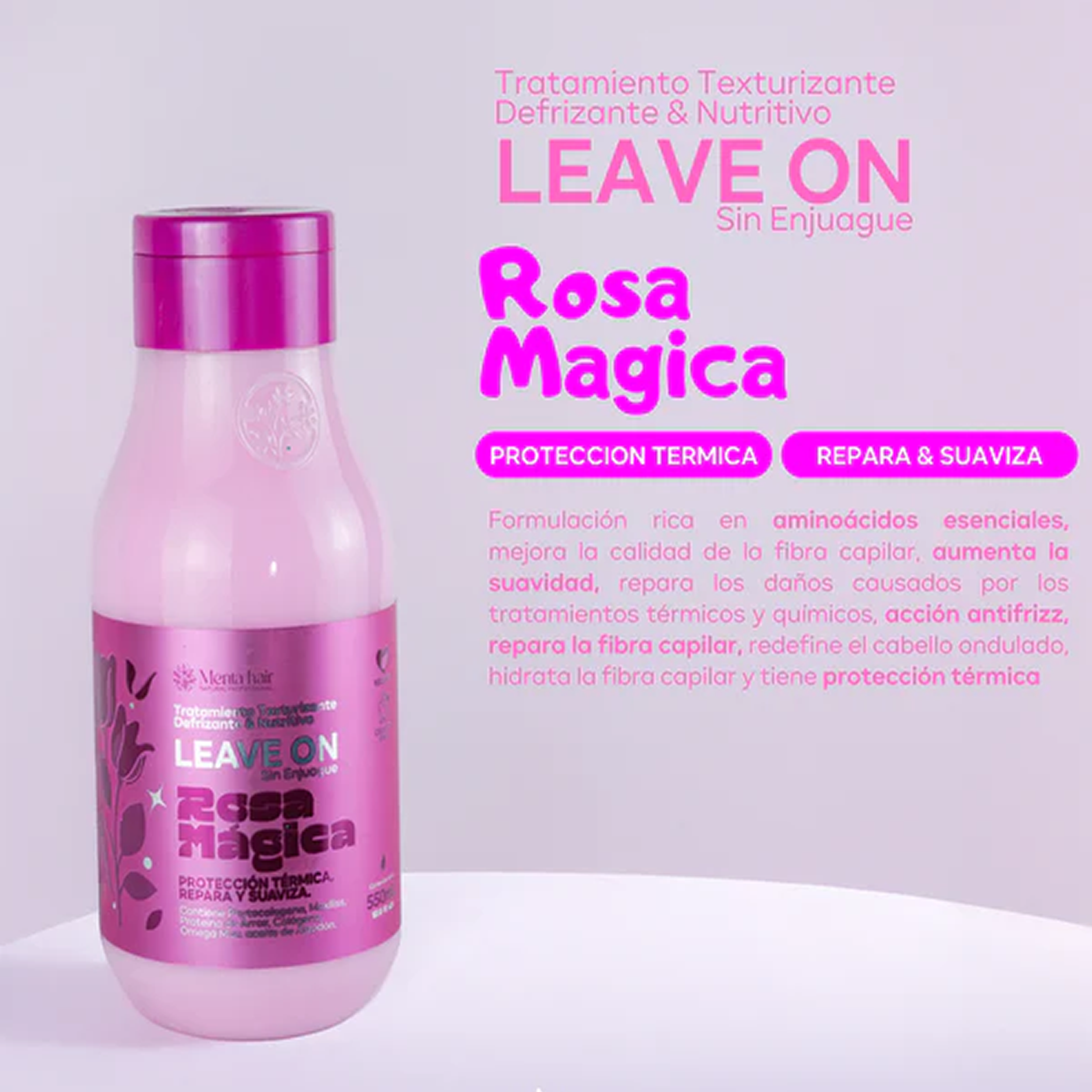CREMA DE PEINAR LEAVEN ON-ROSA MAGICA