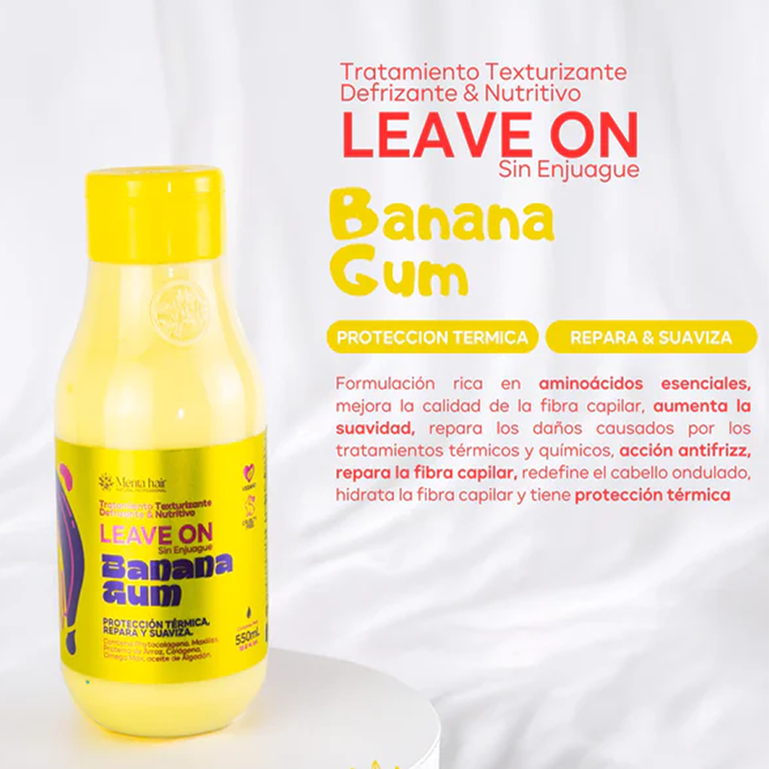 CREMA DE PEINAR LEAVEN ON-BANANA GUM