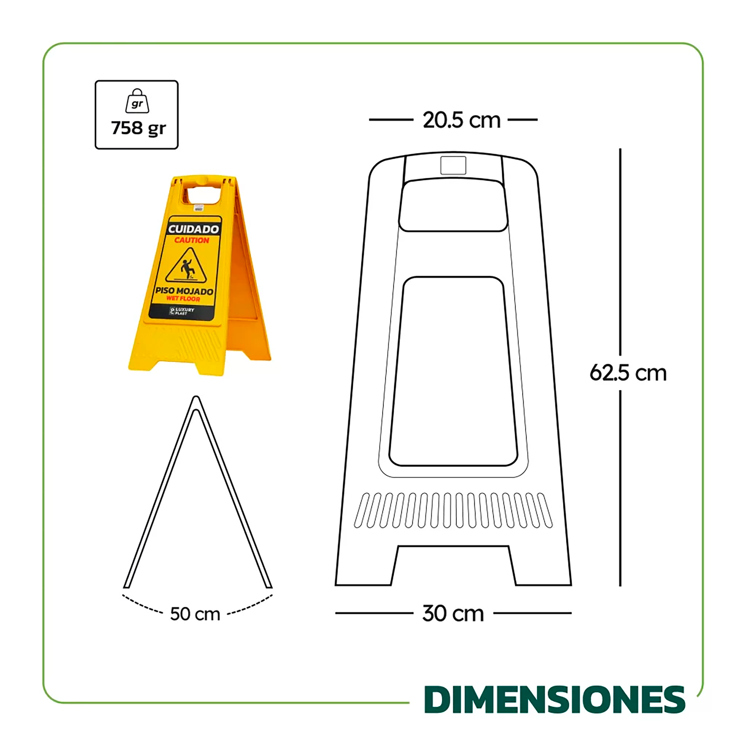 PALETA SEÑALIZACION  DE PISO MOJADO LUXURY