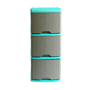 MUEBLE ORGANIZADOR RATTAN X3 AZULMAR/GR	13035