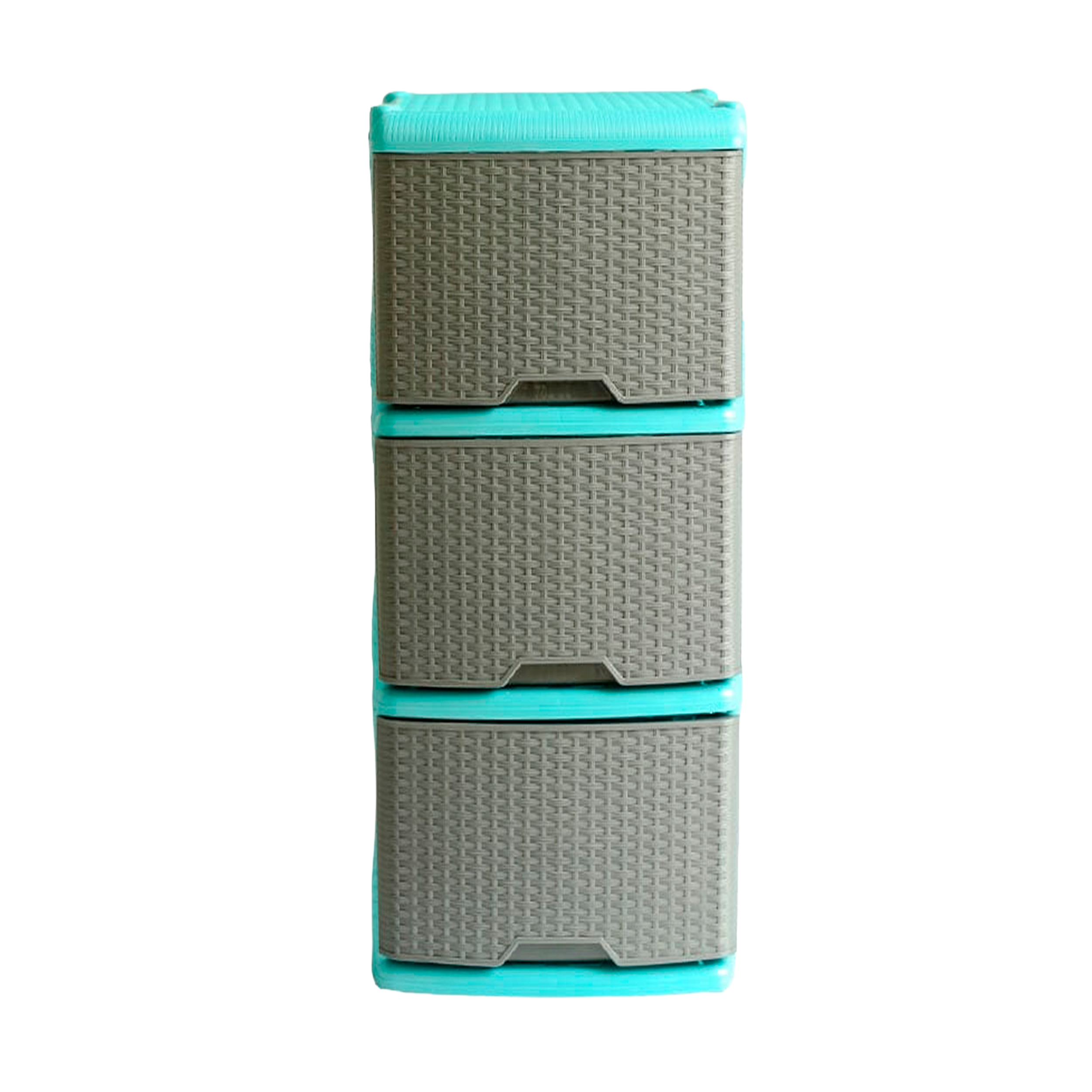 MUEBLE ORGANIZADOR RATTAN X3 AZULMAR/GR	13035