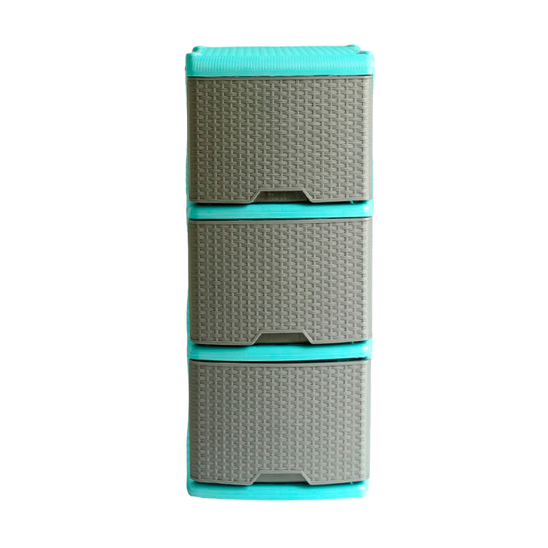 MUEBLE ORGANIZADOR RATTAN X3 AZULMAR/GR	13035