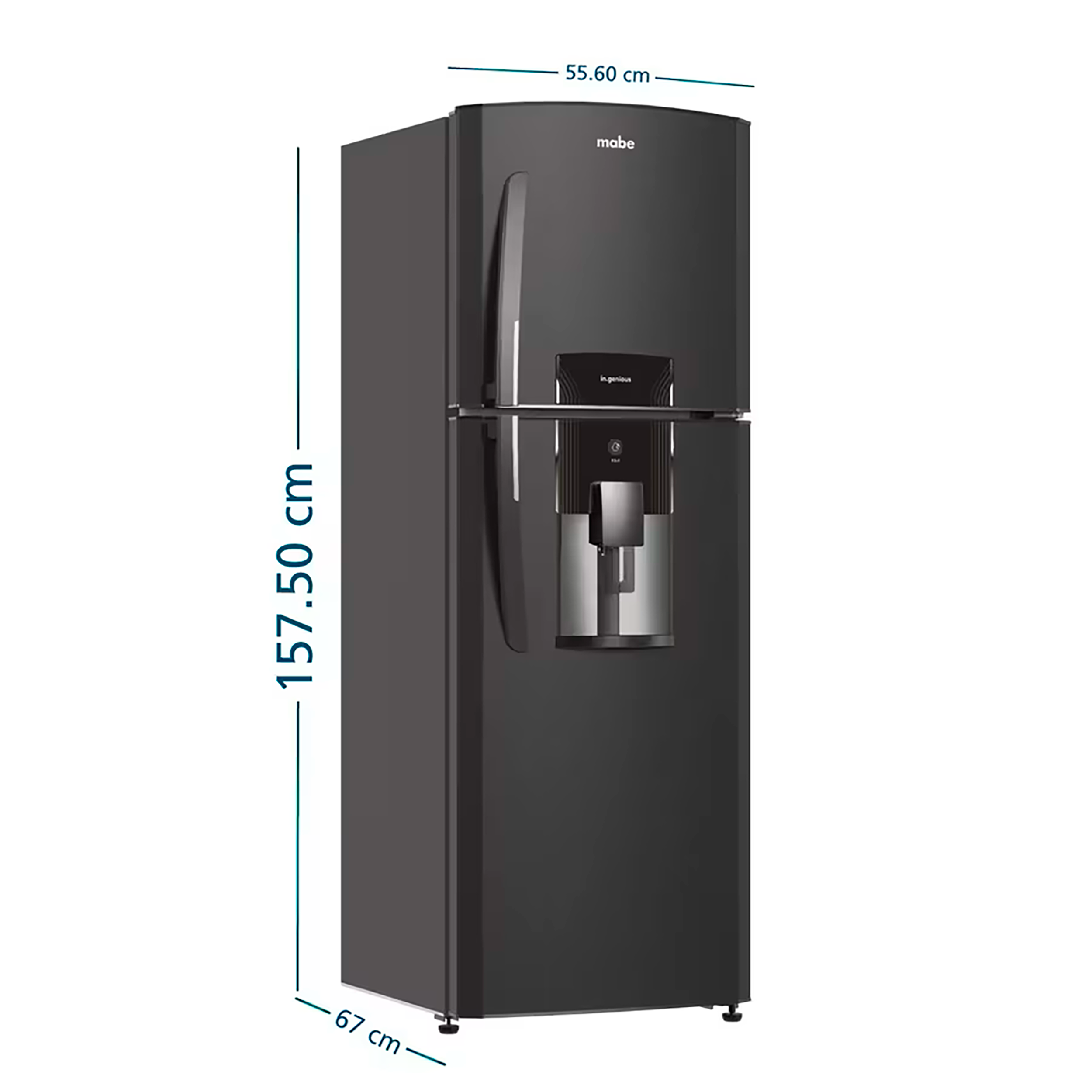 Nevera MABE No Frost Congelador Superior 247Litros RMA247FJCG Grafito