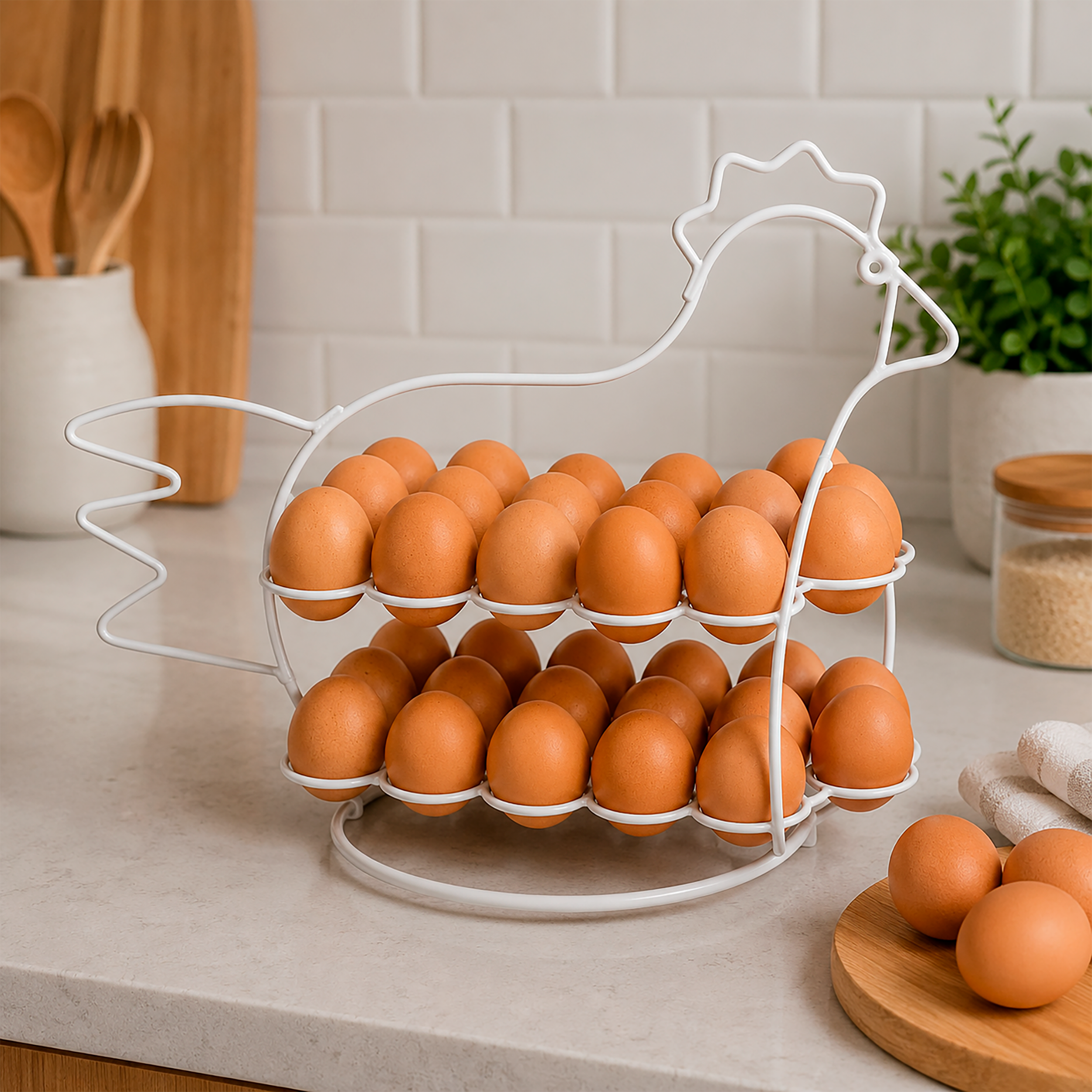 PORTA HUEVOS GALLINA X30 BCO COALAMBRES
