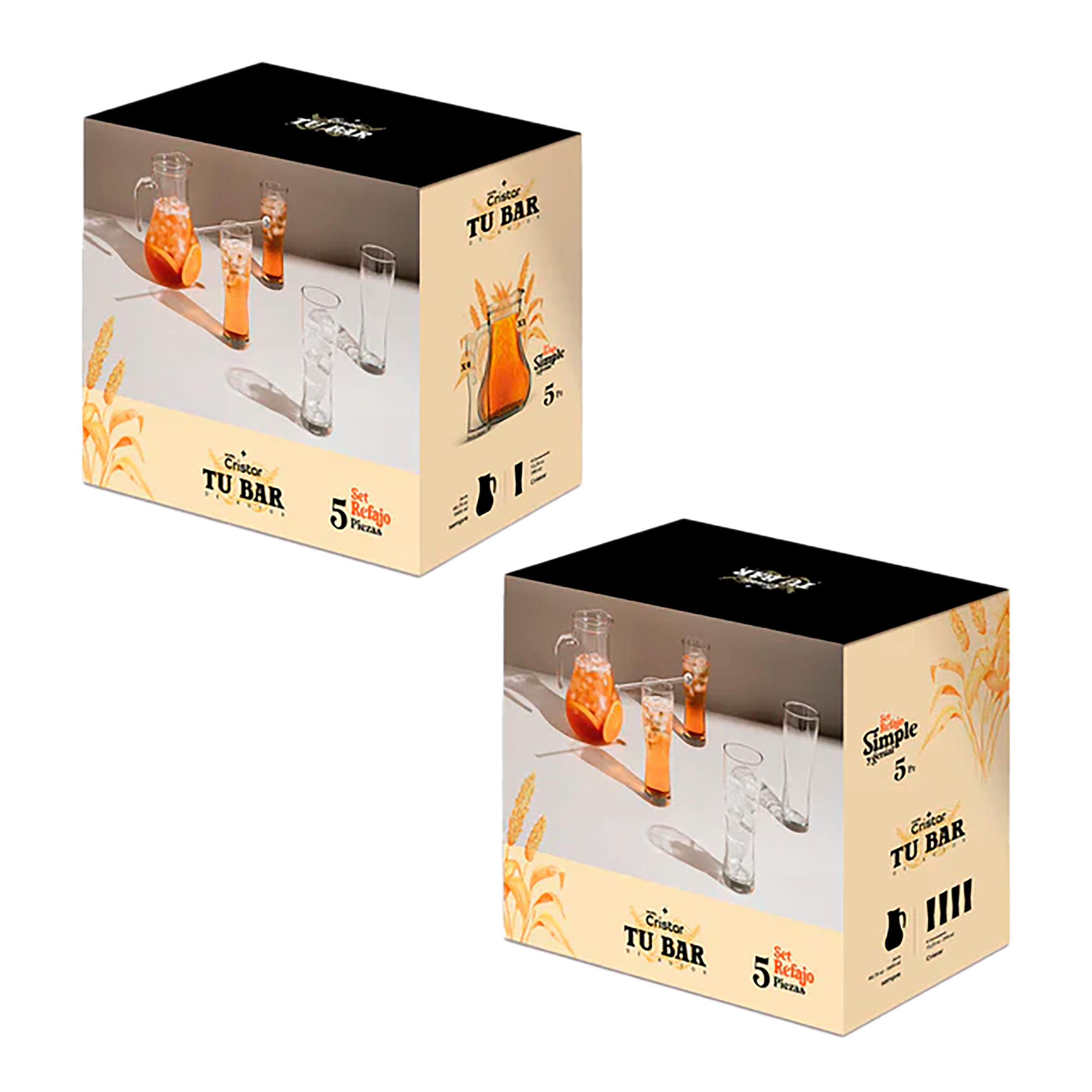 SET REFAJO JARR Y VASOS CRISTAR