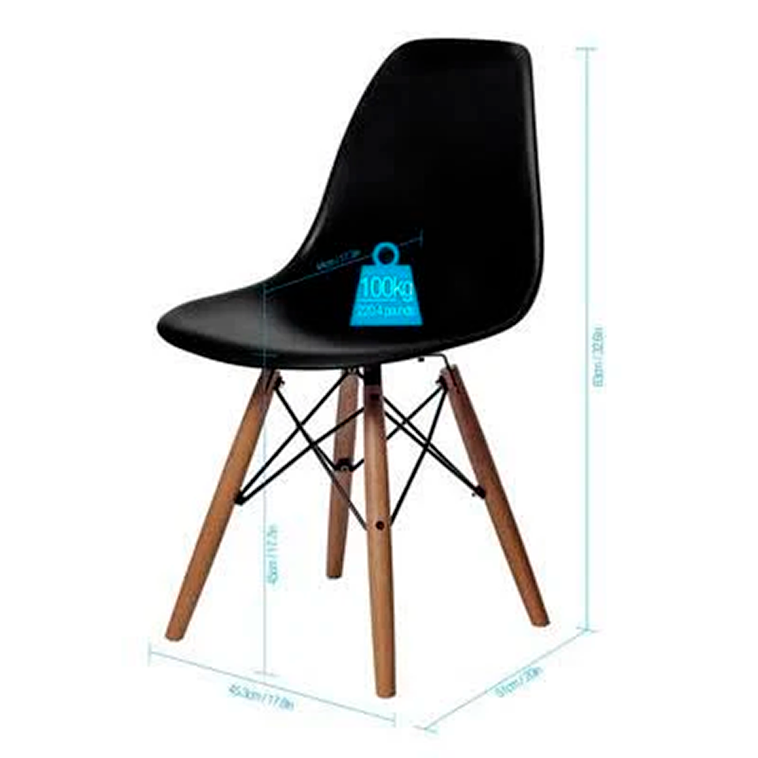 SILLA MODER EIFFEL NEGRO MQ
