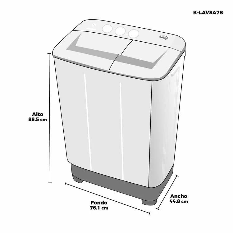 LAVADORA SEMIA 7KG KLAVSA7"B KALLEY