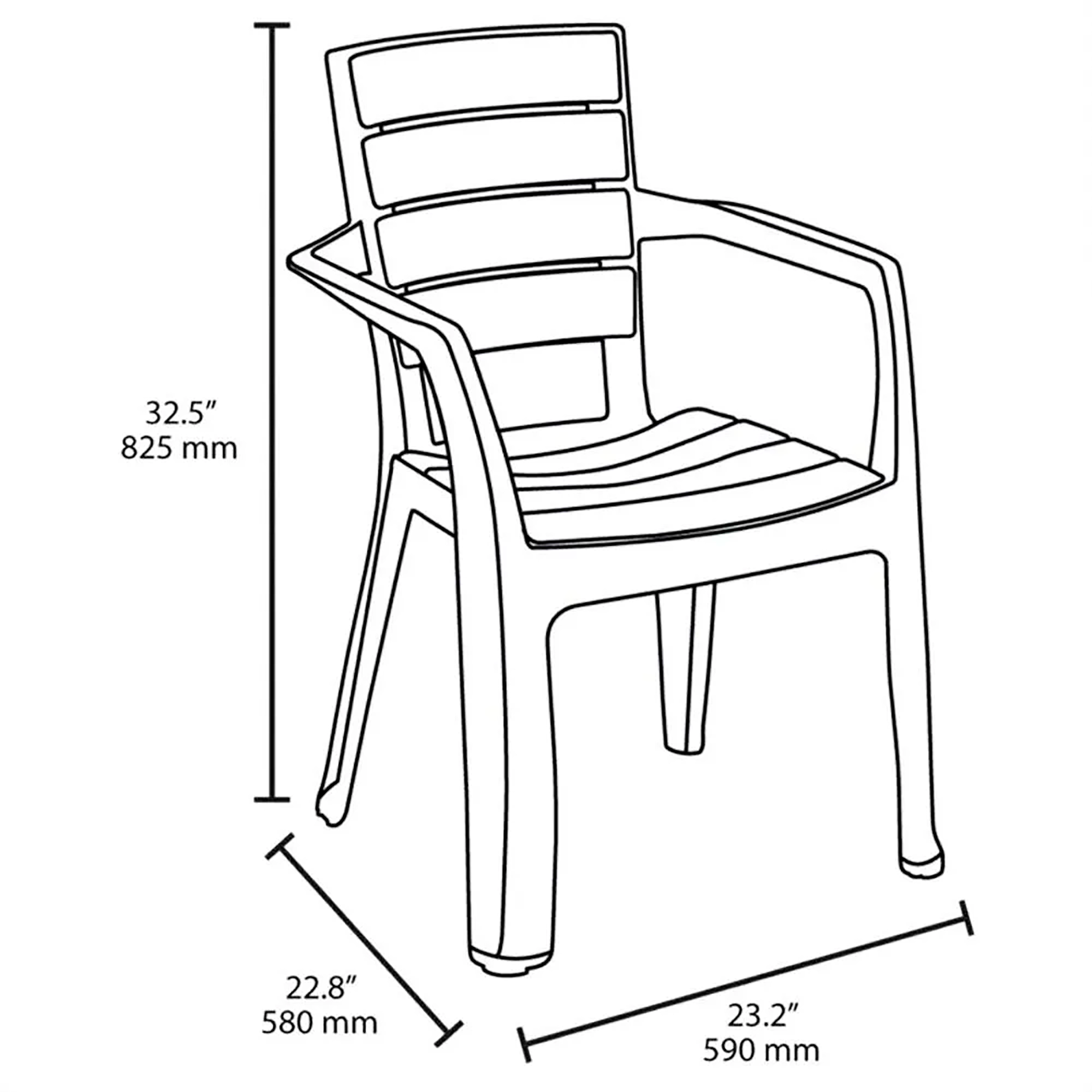Silla RIMAX Barú con Brazos Wengue