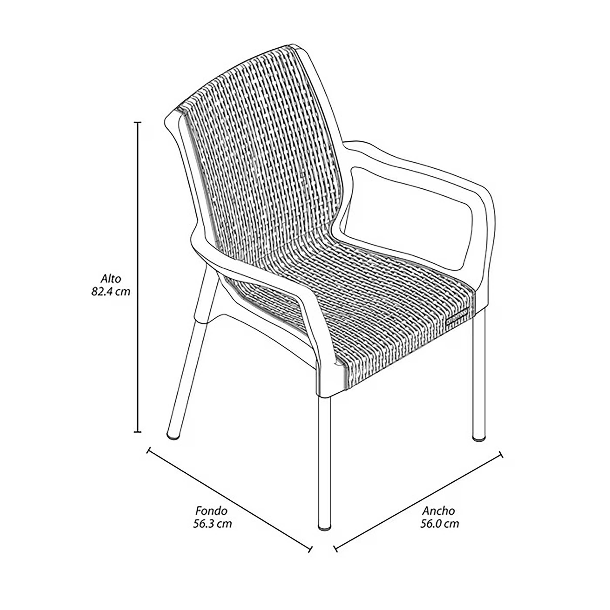 Silla RIMAX Shia con brazos Mocca