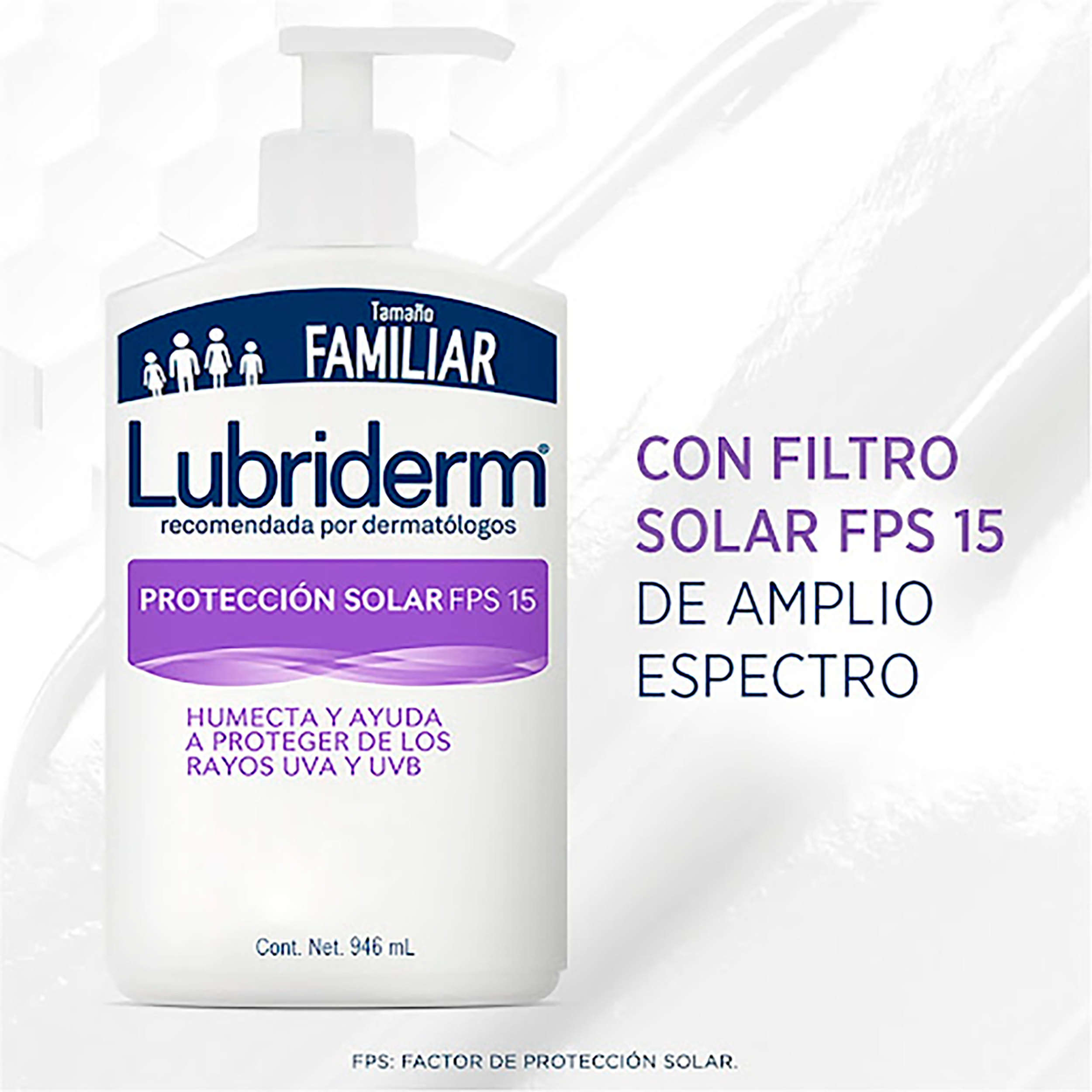 CREMA CORPORAL LUBRIDERM® PROTECCION SOLAR FPS 15 x946ml