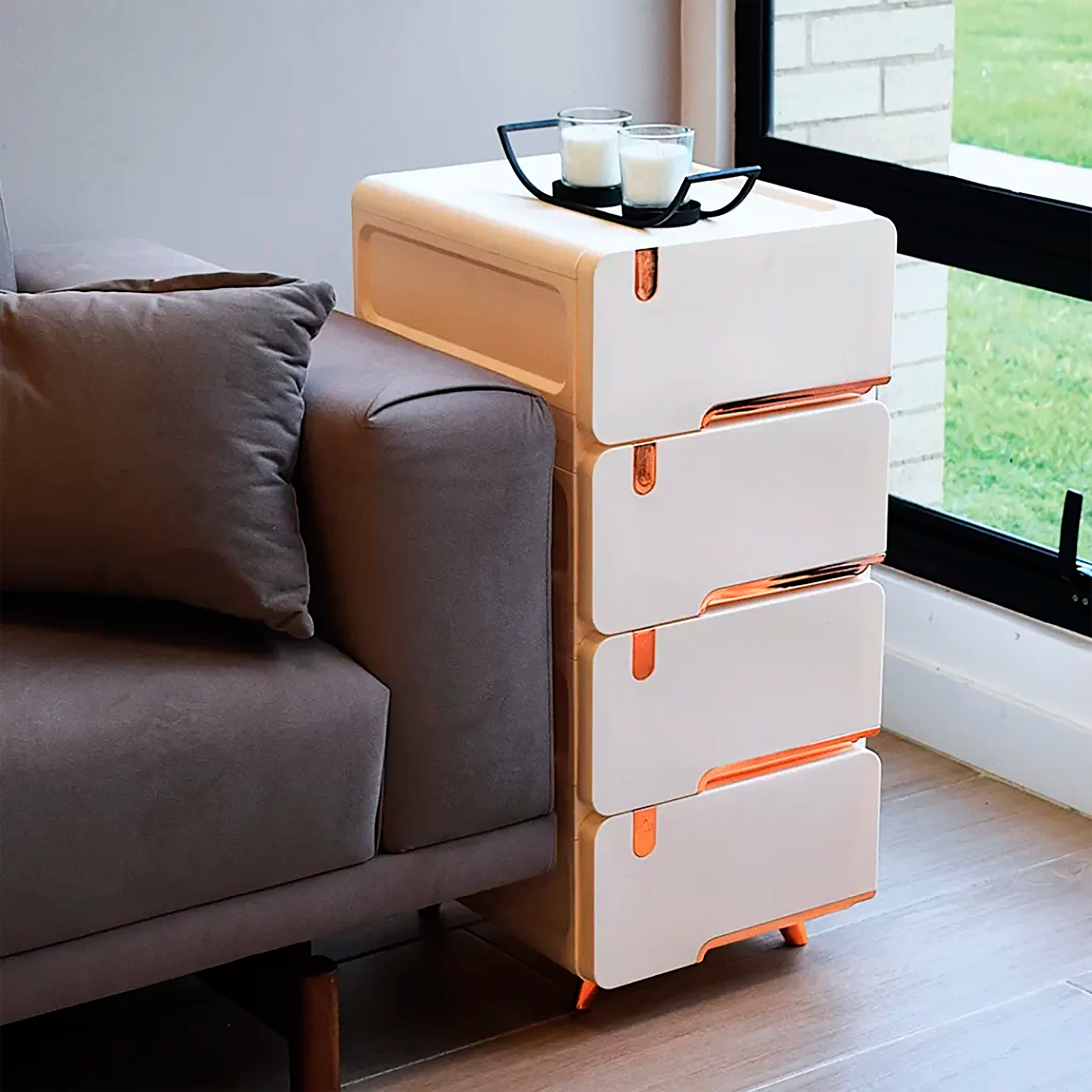 MUEBLE LUJO PEQUEÑO X4 CAJONES COBRE LUXURY