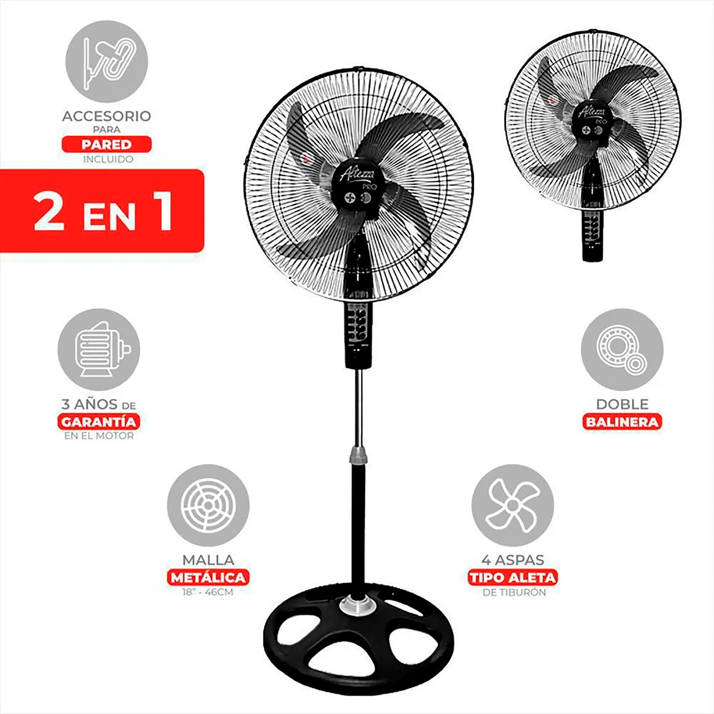 VTDOR ALTEZZA PRO 18" 2EN1 M/METALIC NEG