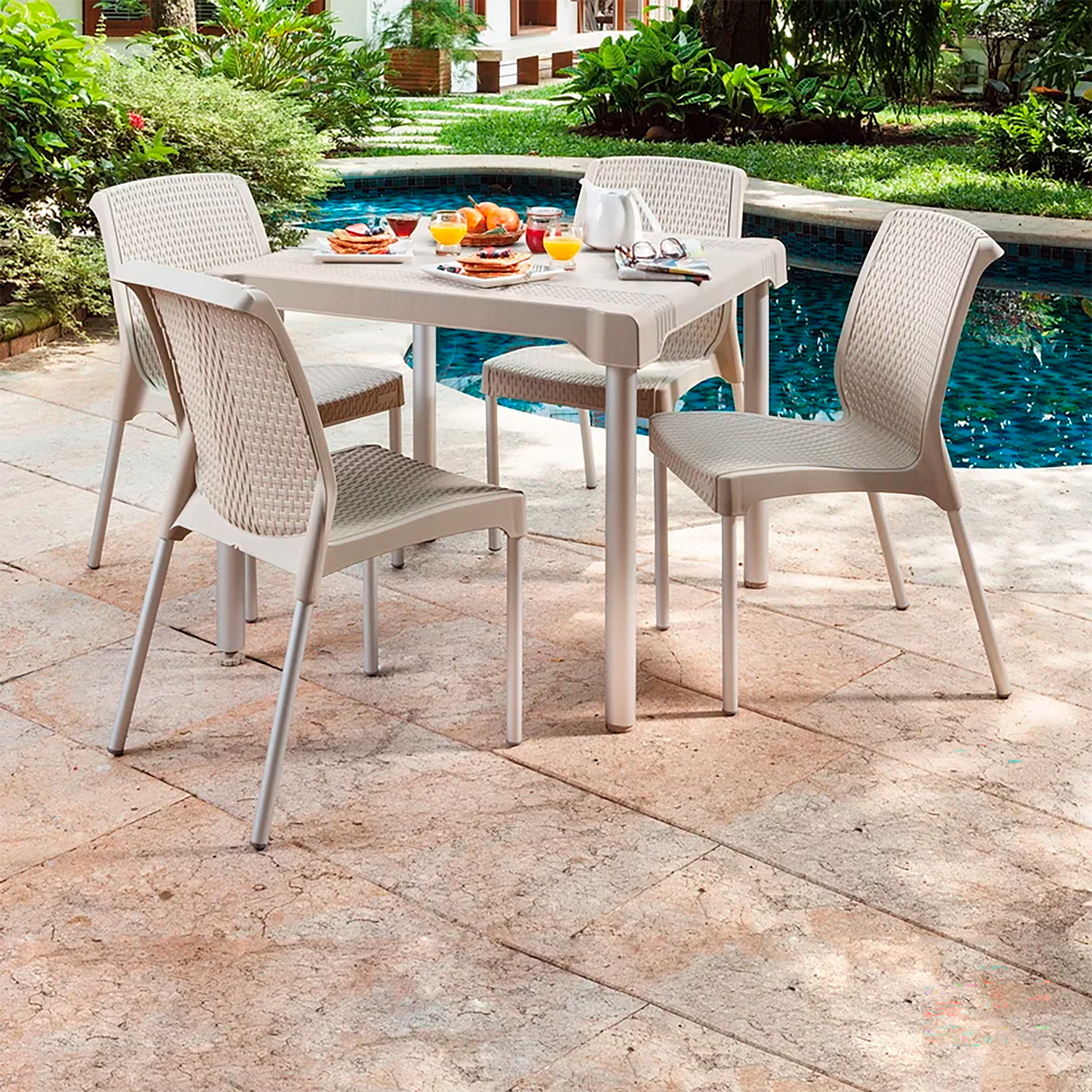 SILLA SHIA C/BRAZOS TAUPE RIMAX