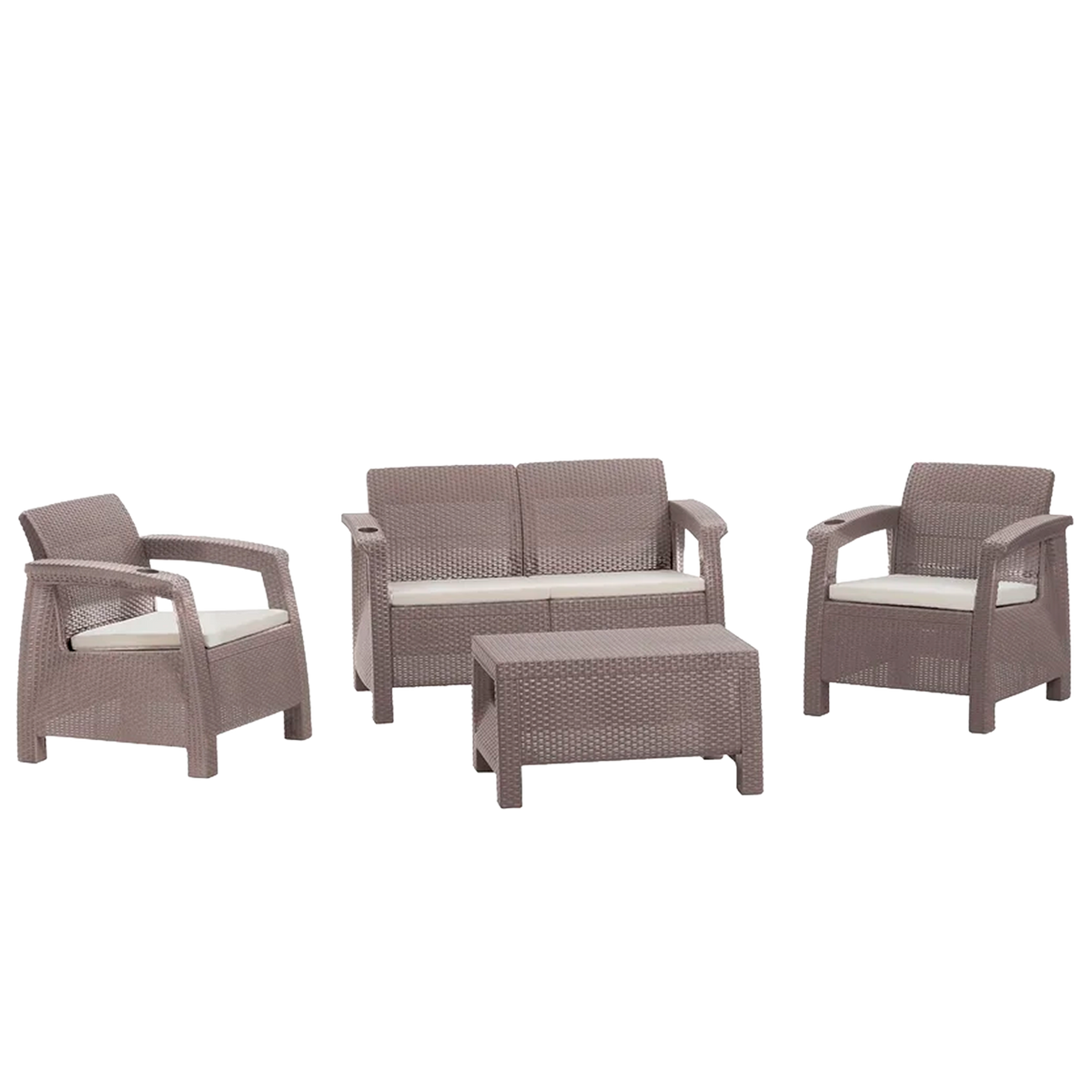 JUEGO DE SALA FERRARA CONFORT TAUPE