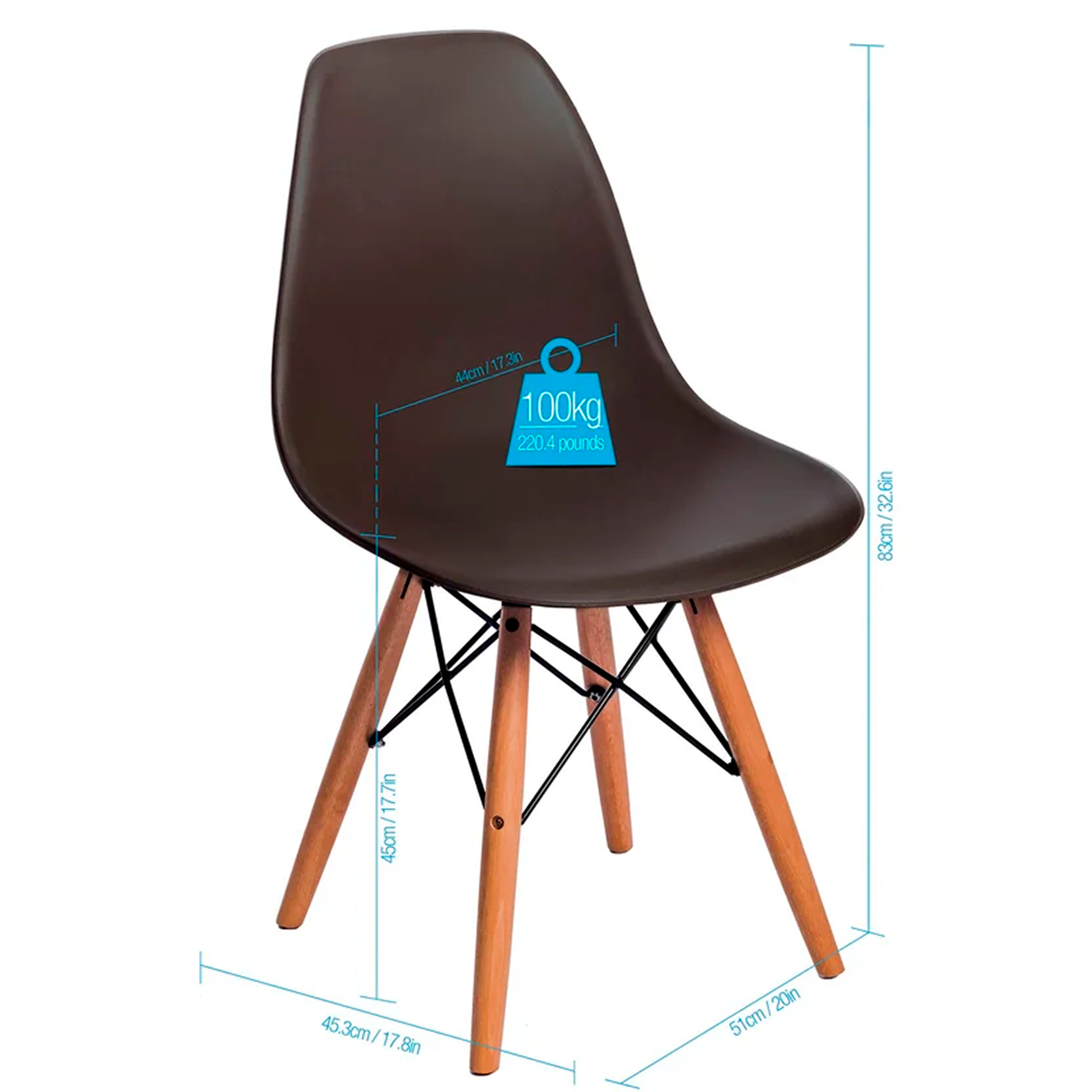 SILLA MODER EIFFEL WENGUE MQ