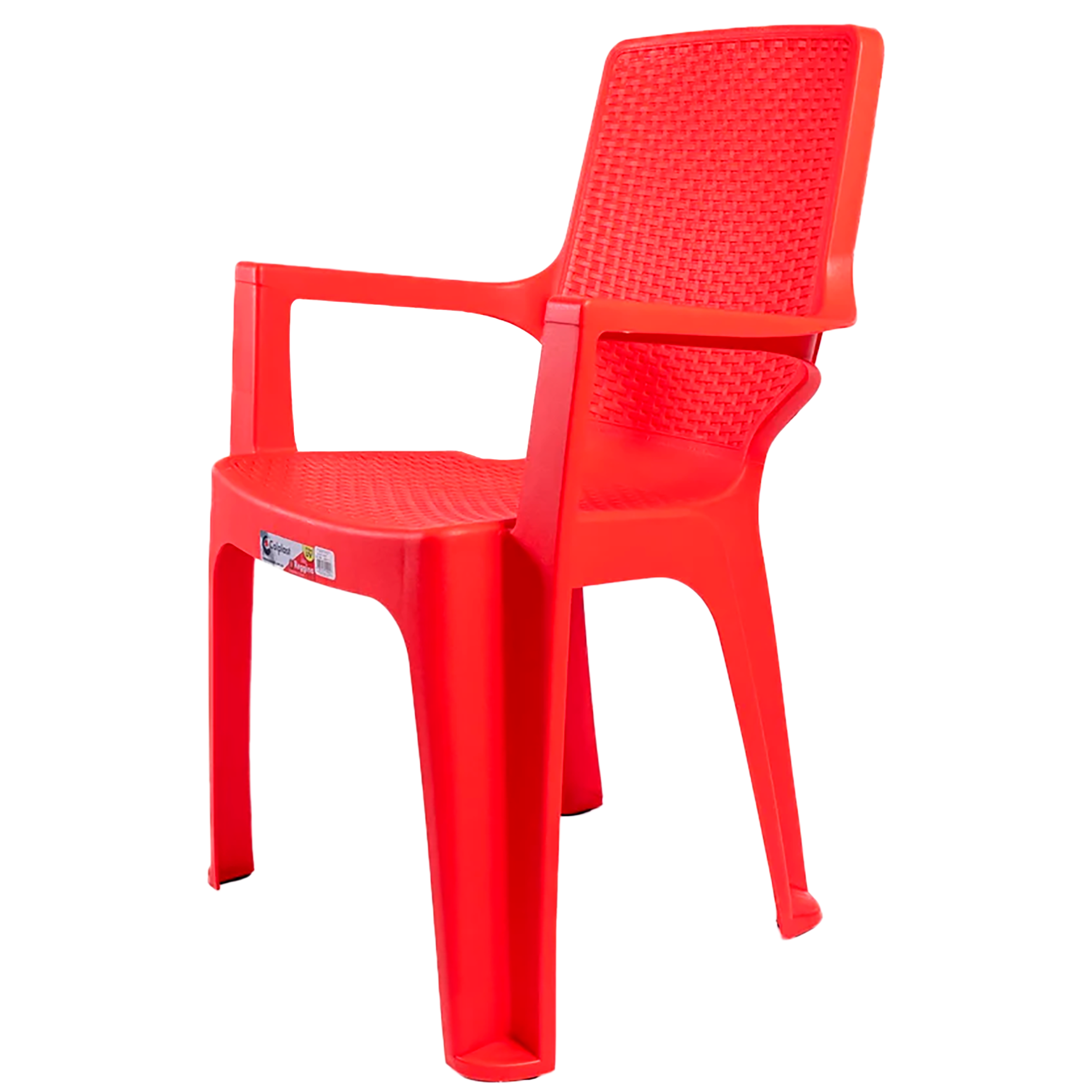 SILLA REGGINA CON BRAZOS RATTAN -ROJA