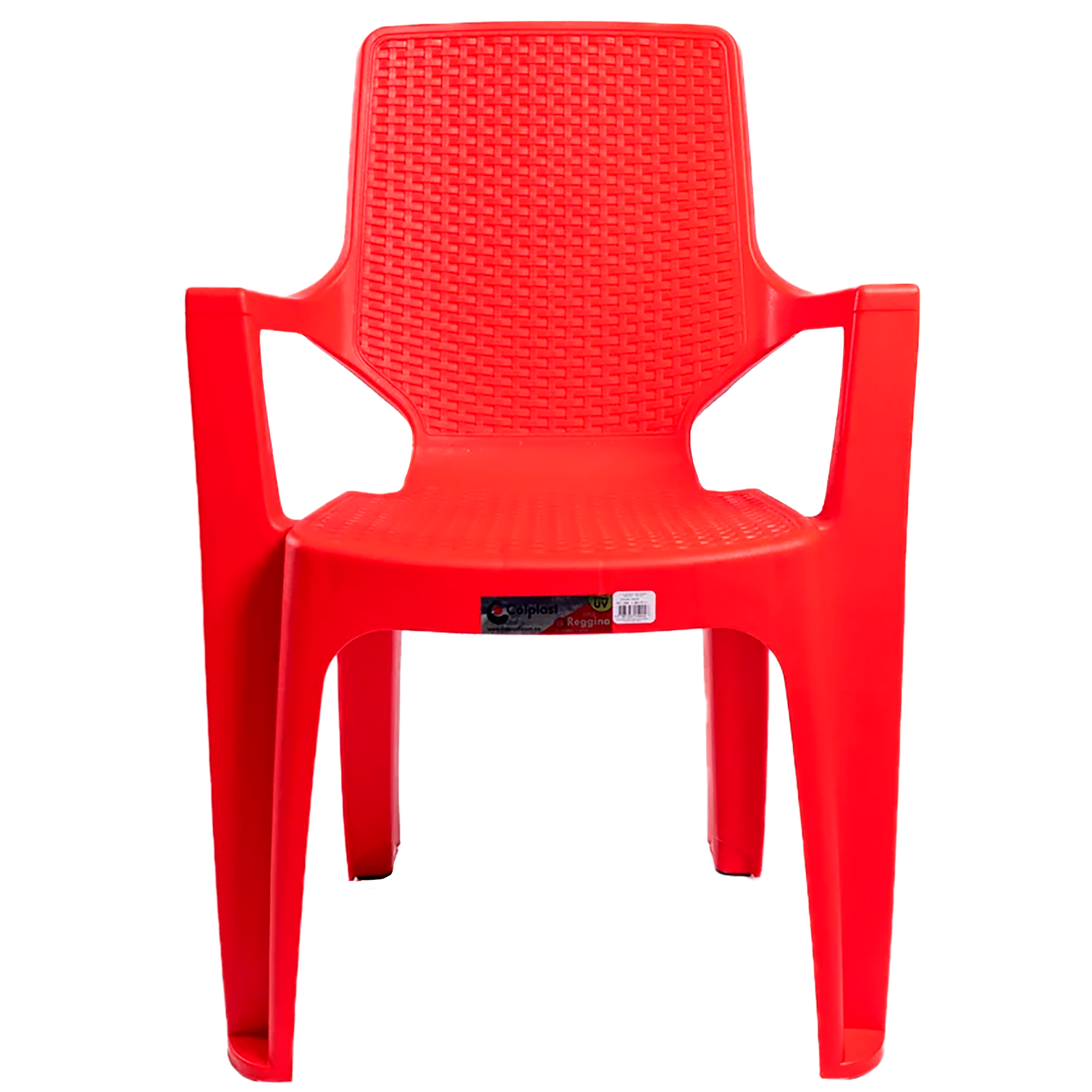 SILLA REGGINA CON BRAZOS RATTAN -ROJA