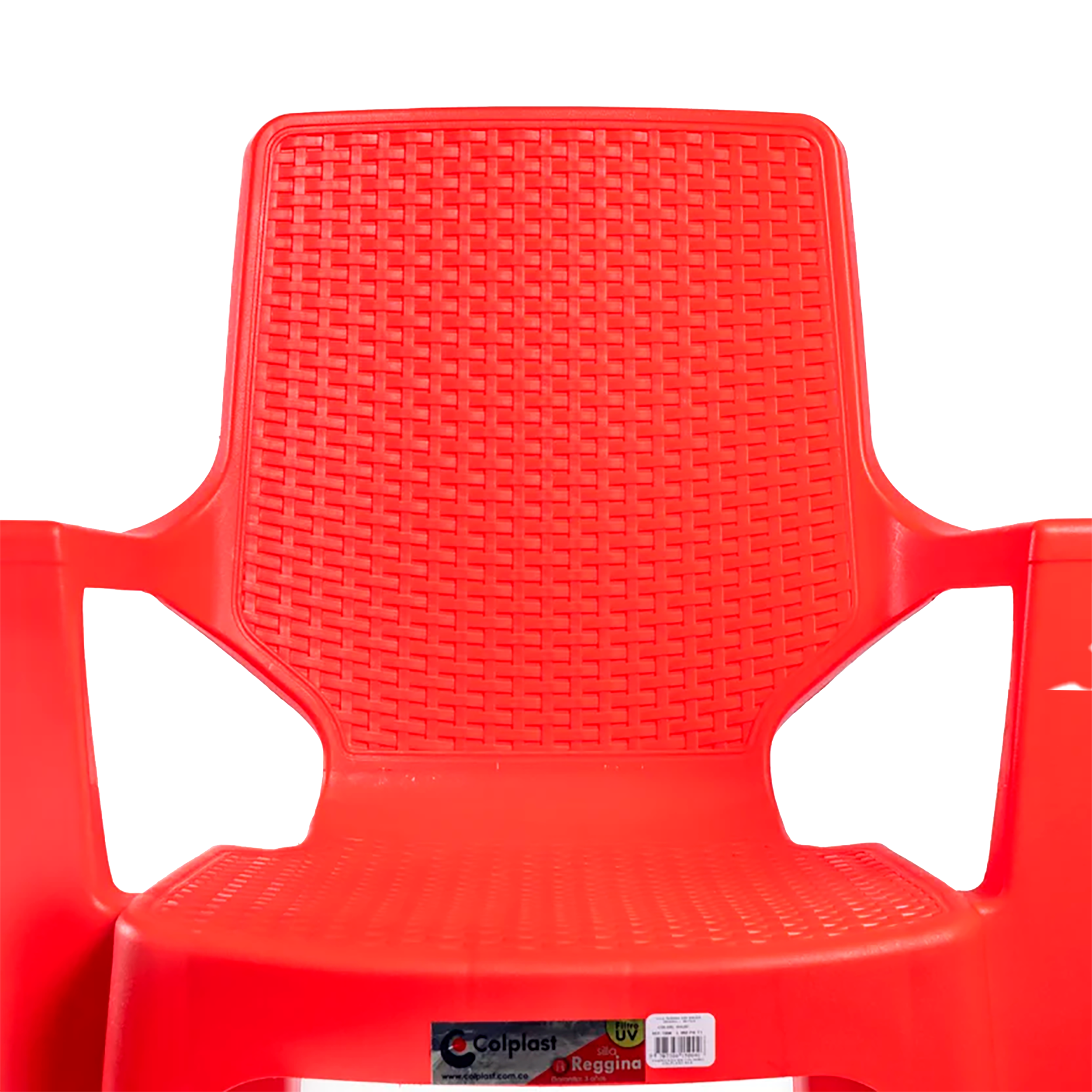SILLA REGGINA CON BRAZOS RATTAN -ROJA