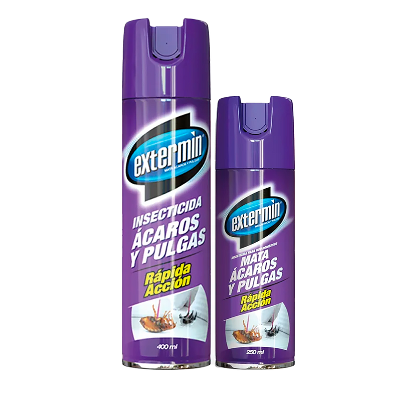 INSECTICIDA ACAROS Y PULGAS 400ML+250ML