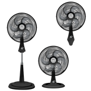 Ventilador Samurai Turbo Silence Maxx 3 en 1, 3 Velocidades, Negro