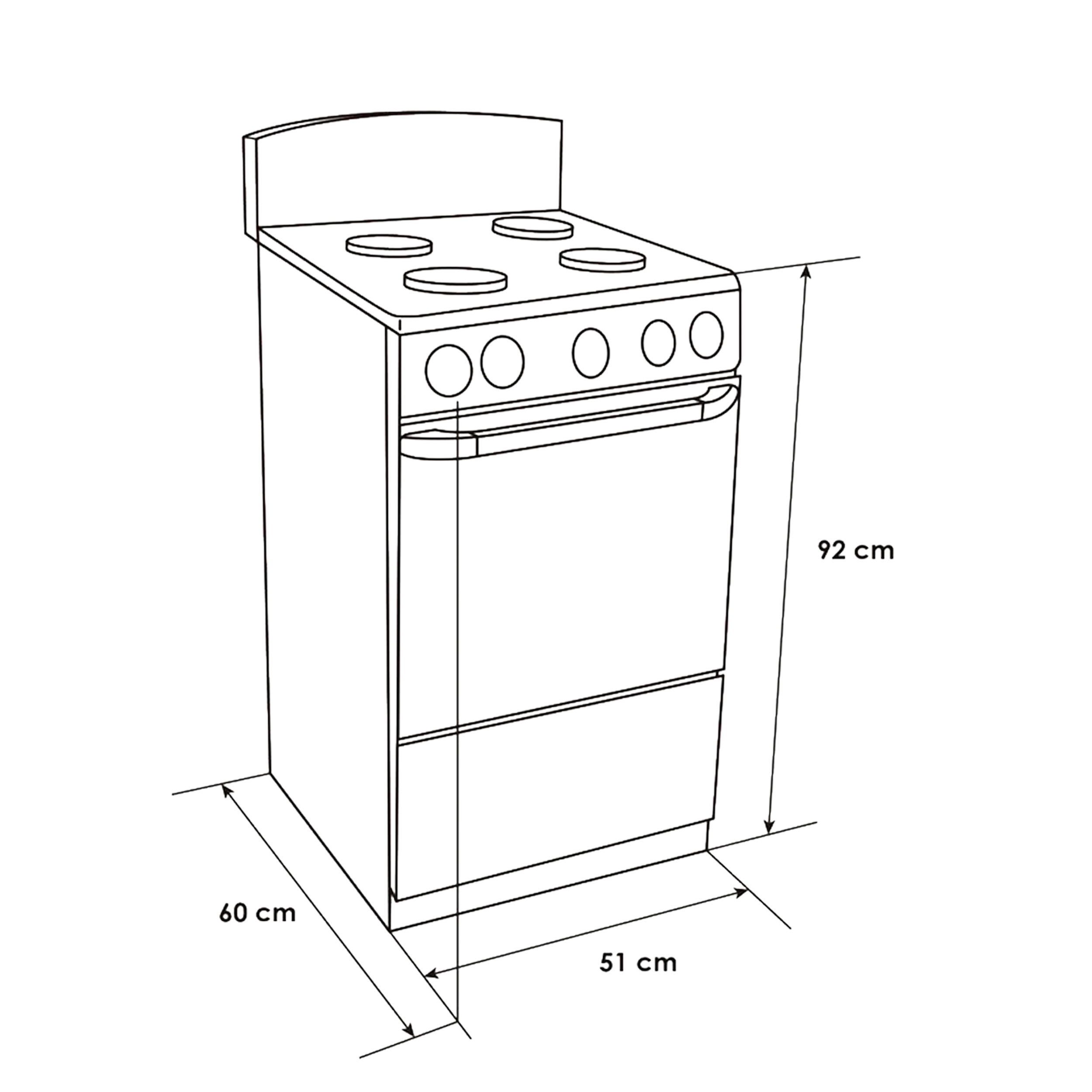 COCINA 4PTS HOR/VALV MESA INOX TORRE
