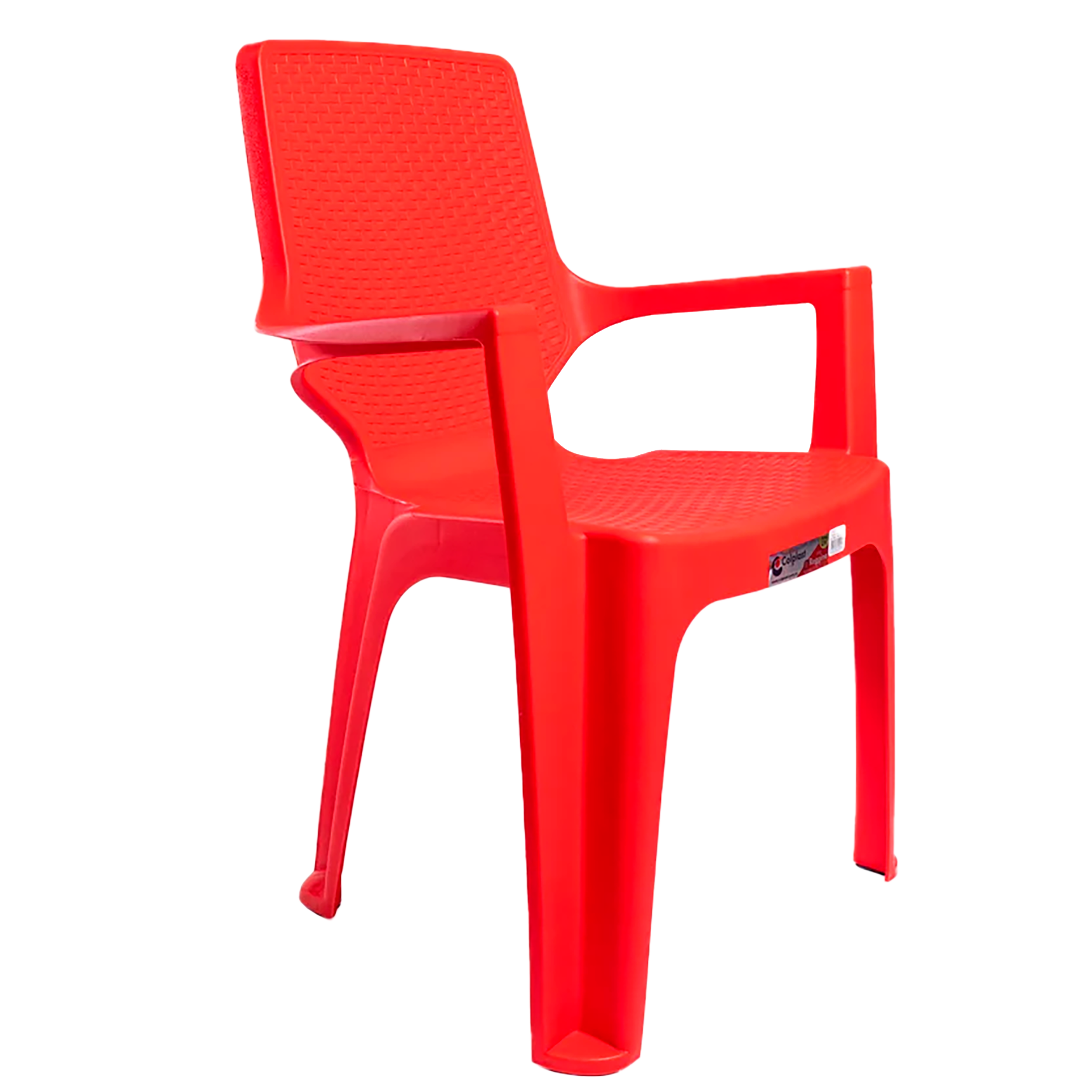 SILLA REGGINA CON BRAZOS RATTAN -ROJA