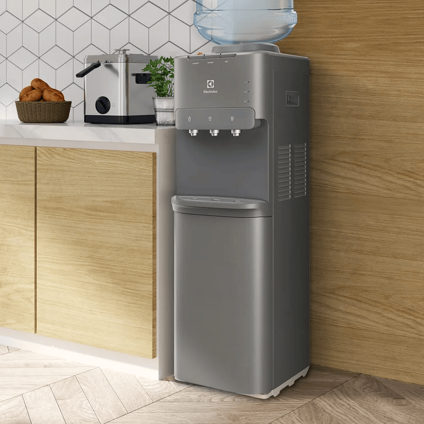 DISPENSADOR DE AGUA C/NEVERA 19L GRIS