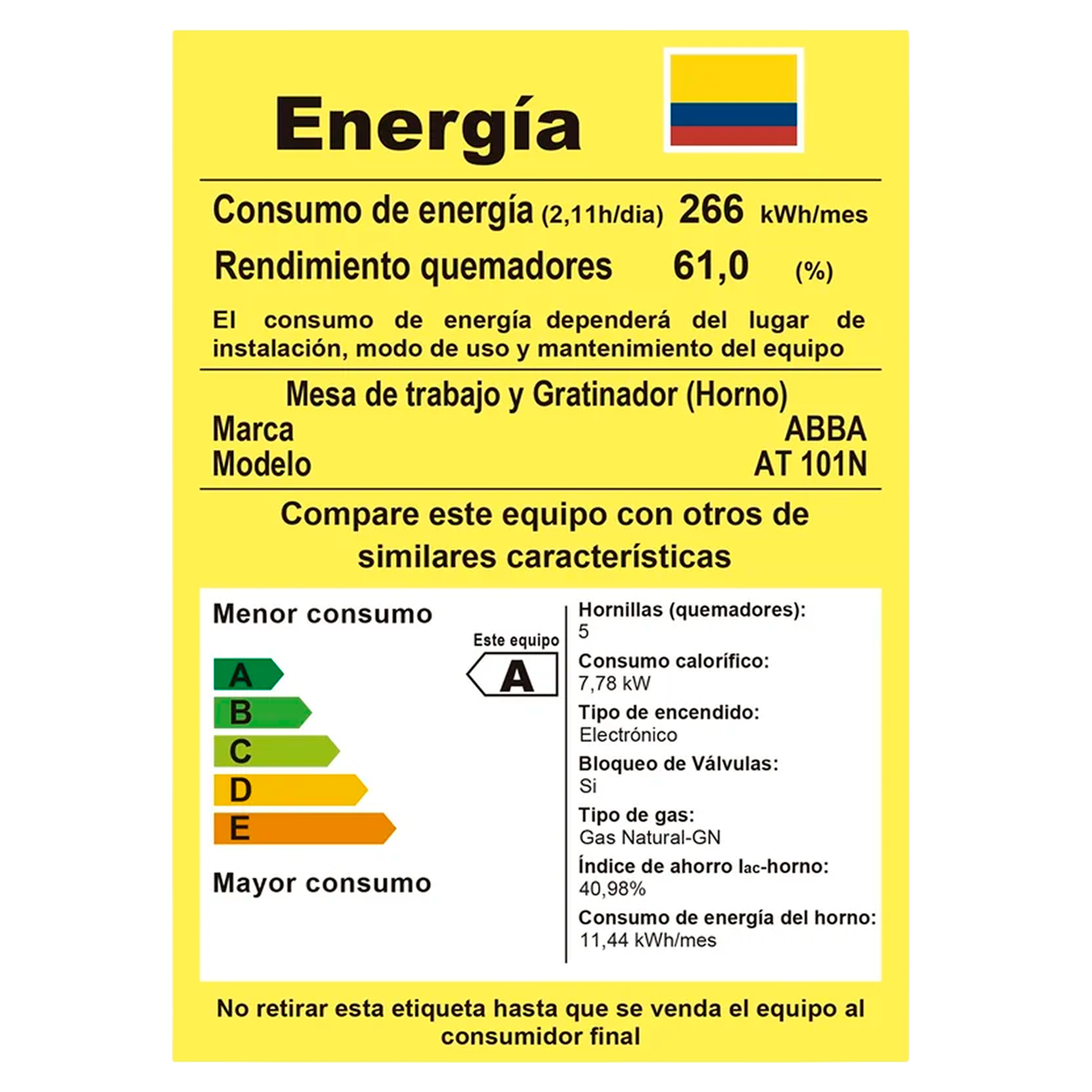 COCINA 4PTS HOR/VALV MESA INOX TORRE