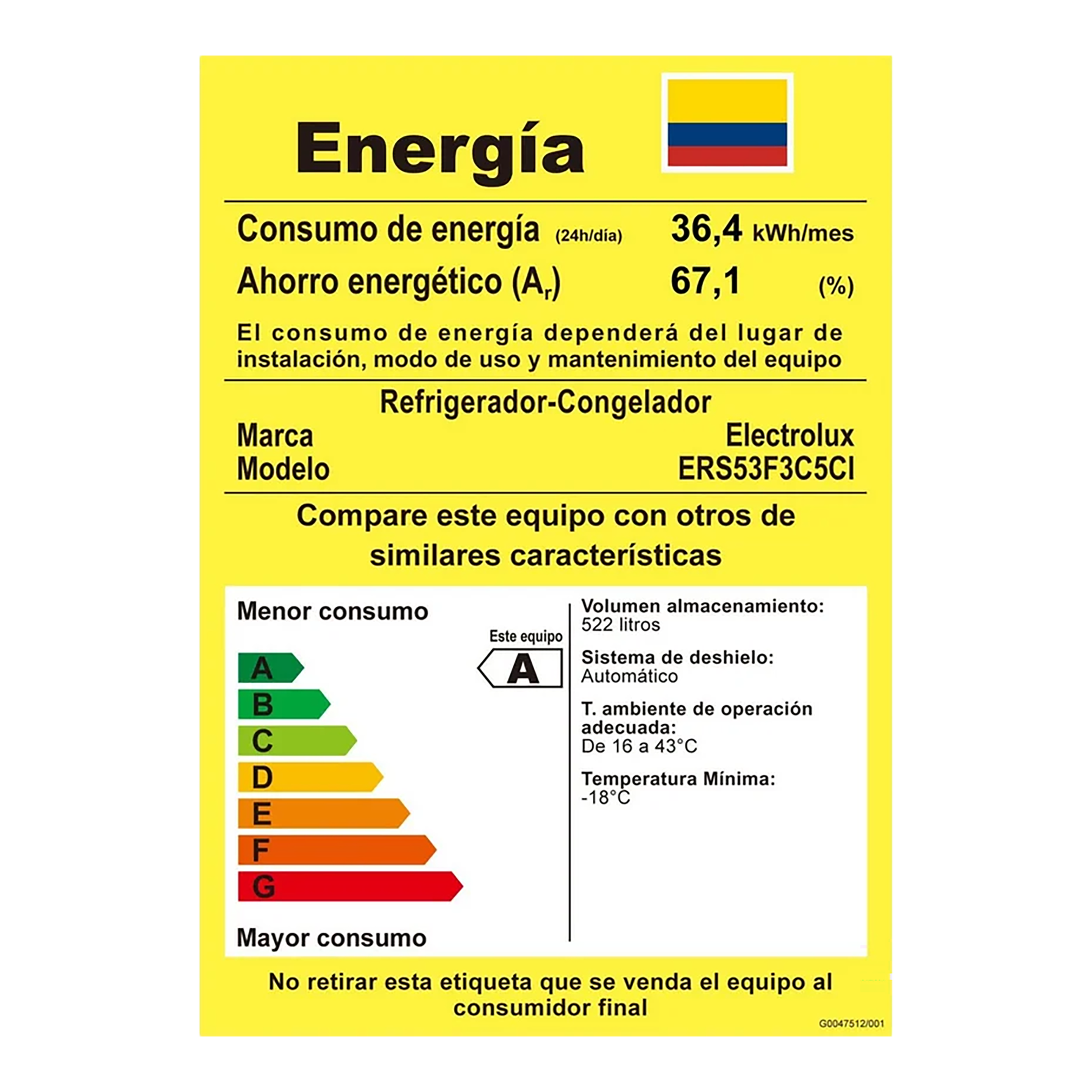 Nevecón Electrolux No Frost 522L Inverter AutoSense Gris ERS53F3C5CI