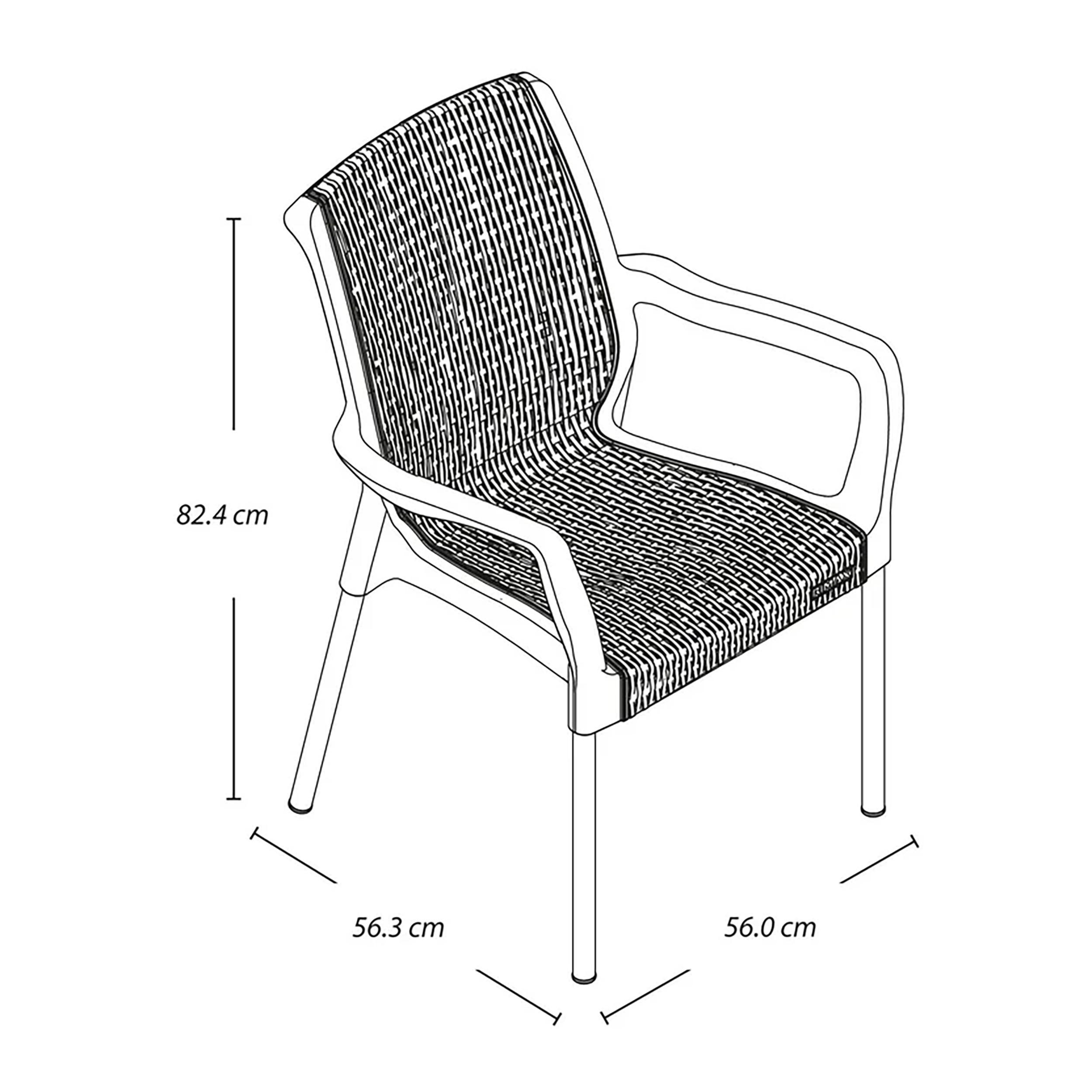 Silla Con Brazos Shia Negra Rimax