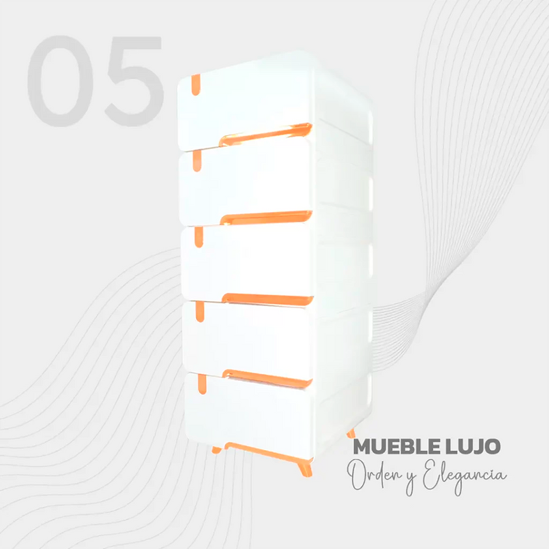 MUEBLE LUJO PEQUEÑO X5 CAJONES COBRE LUXURY